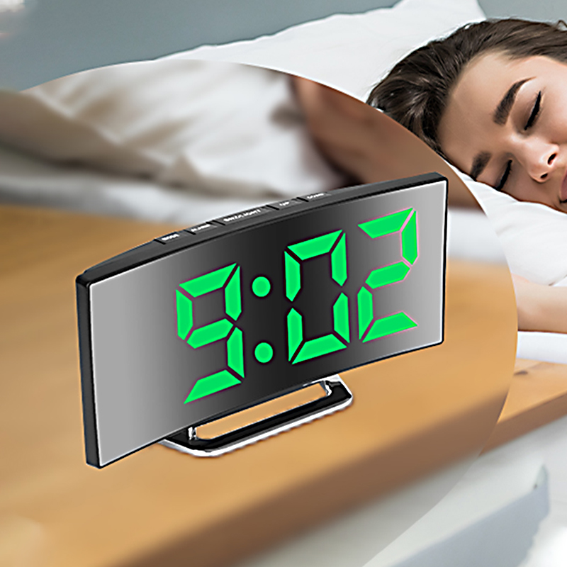 LED Digital Alarm Clock Curved - Electronics Gadgets For Home recension och pris